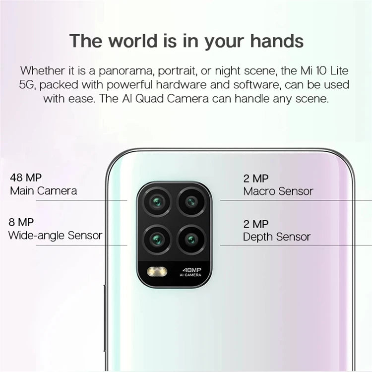 In Stock Original Mi 10 Lite 5G 8+128G Smartphone Xiao Mi 6.57 '' Mobile Phone 4160mAh - Velora