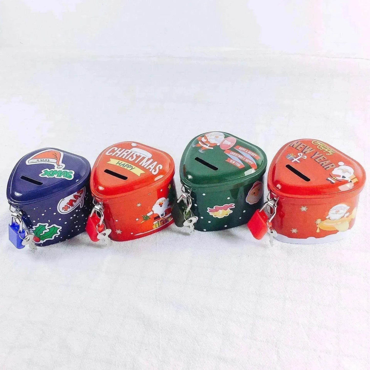 Heart-Shaped Christmas Piggy Bank Christmas Supplies School Gifts - Velora