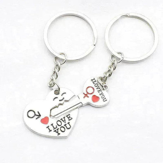 Heart-shaped Keychain English Secret Love Keychain Couple Keychain - Velora