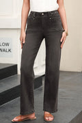 High-Waisted Wide-Leg Vintage Wash Jeans - Velora Luxury Fashion