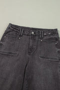 High-Waisted Wide-Leg Vintage Wash Jeans - Velora Luxury Fashion