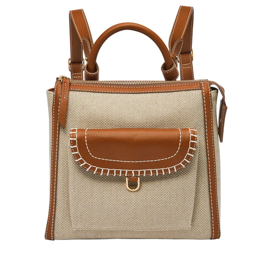 Fossil Parker Two-Tone Backpack Purse