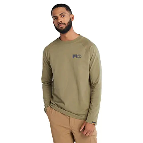 Timberland PRO Mens Core Refelctive PRO Logo Long-Sleeve T-Shirt Burnt Olive X-Large