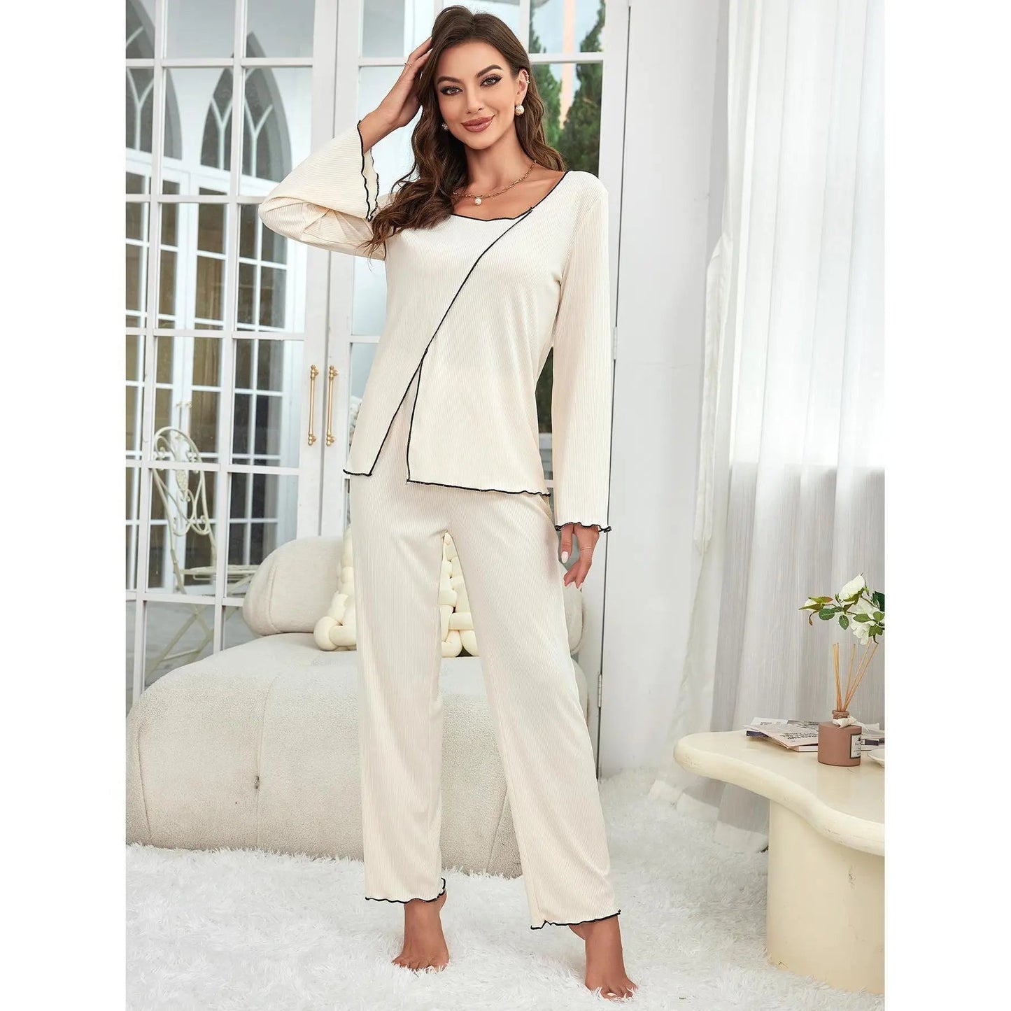 Homewear Suit Long-sleeved Pajamas For Women EX-STOCK Canada