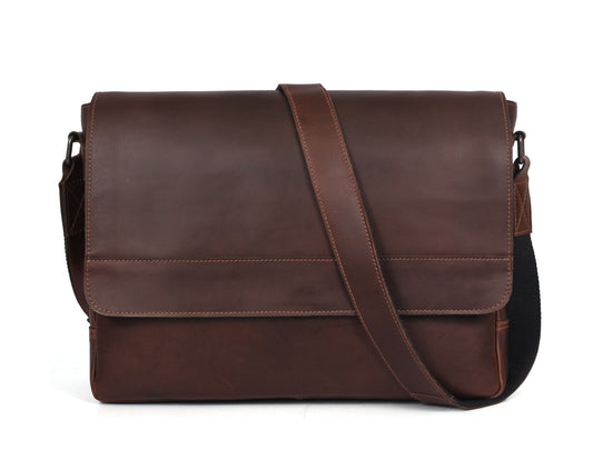 Hudson  Leather Messenger - Voyager - Velora Luxury Fashion