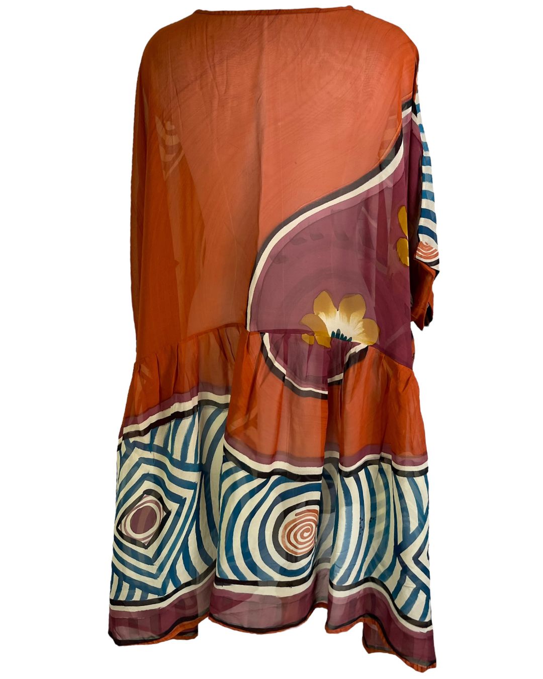 PRG6334 Sheer Avatar Pure Silk Boxy Babydoll Dress - Velora