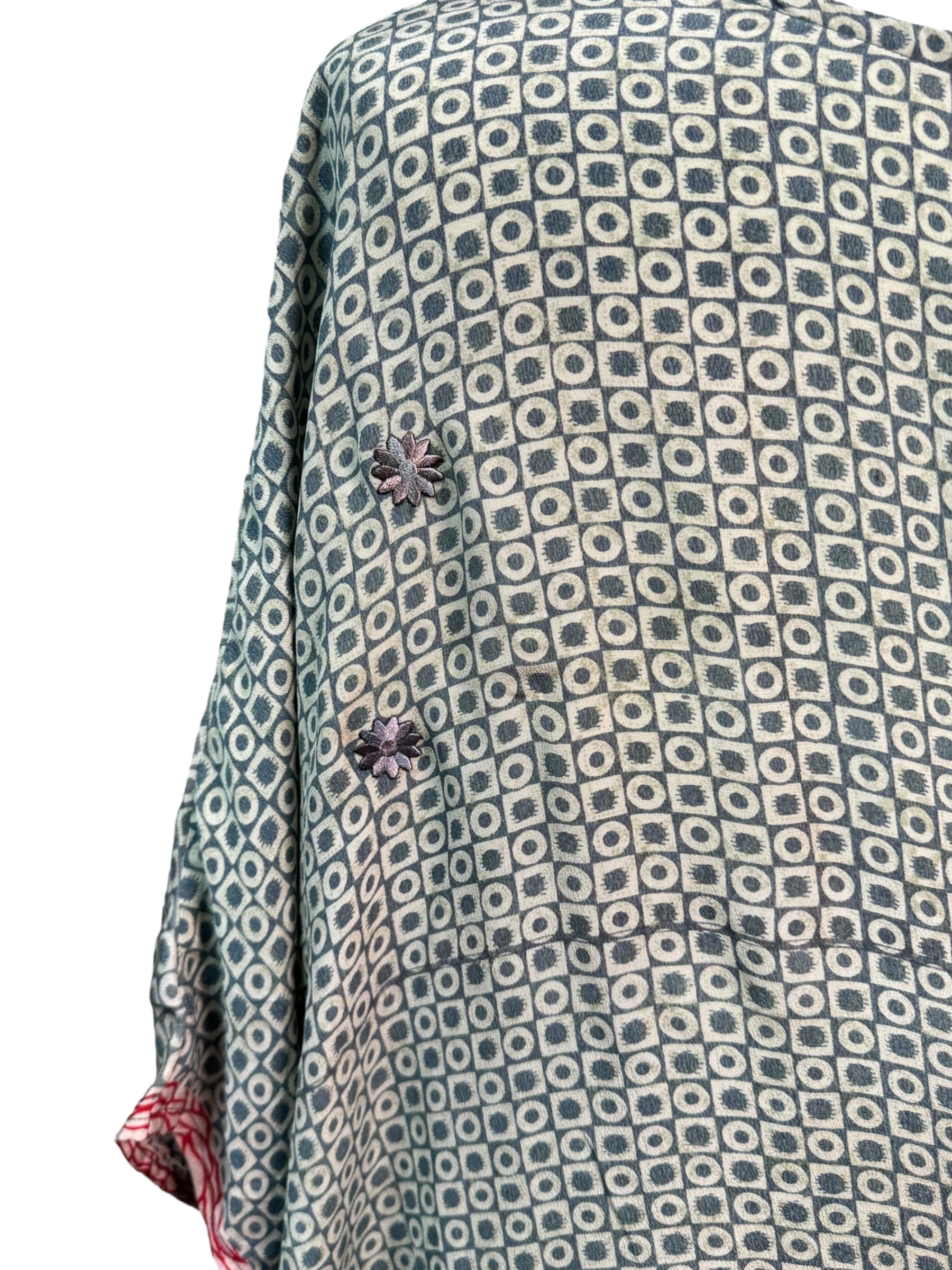 PRC7467 Avatar Pure Silk Short Kaftan Tunic with Slits - Velora