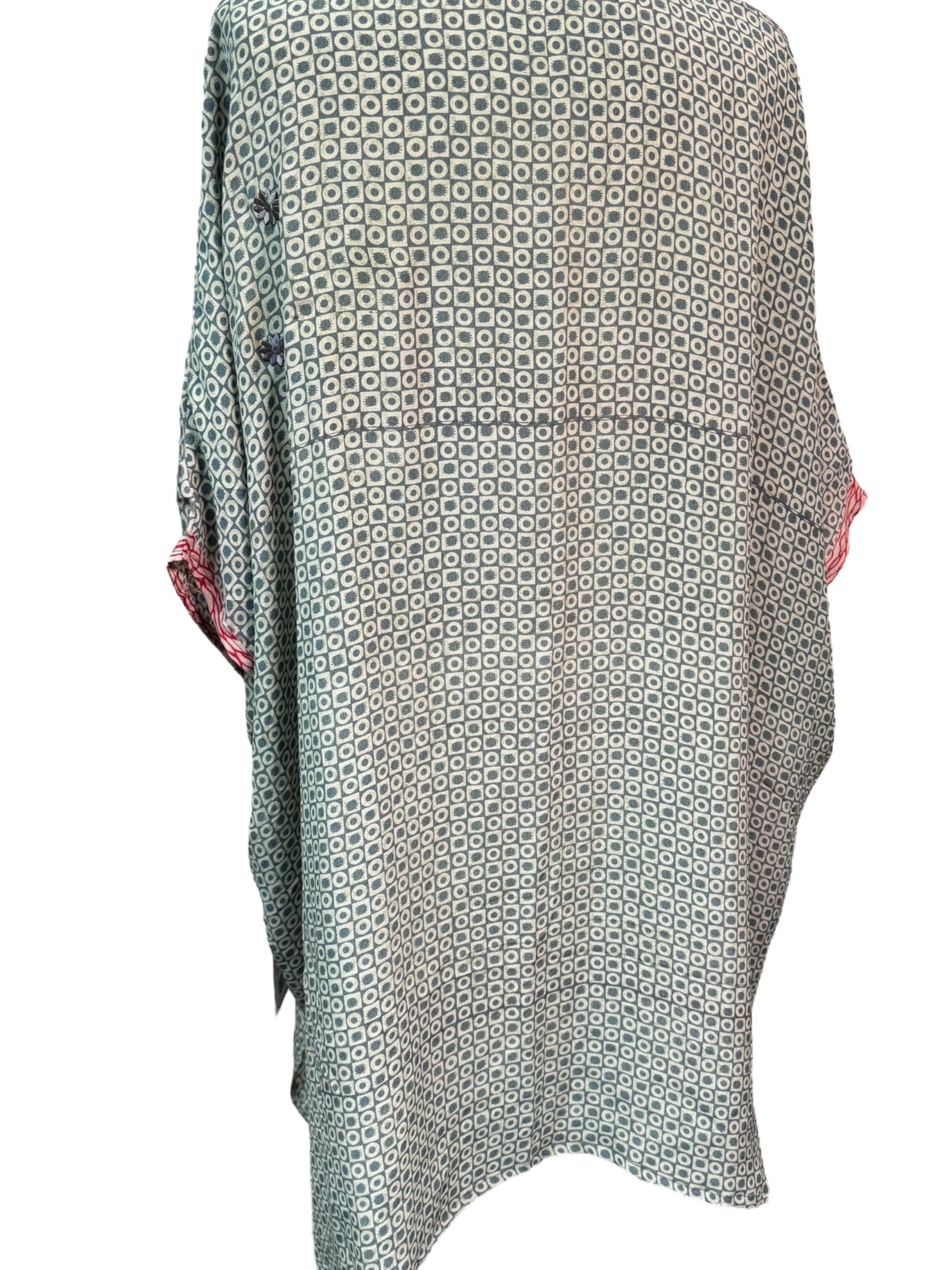 PRC7467 Avatar Pure Silk Short Kaftan Tunic with Slits - Velora