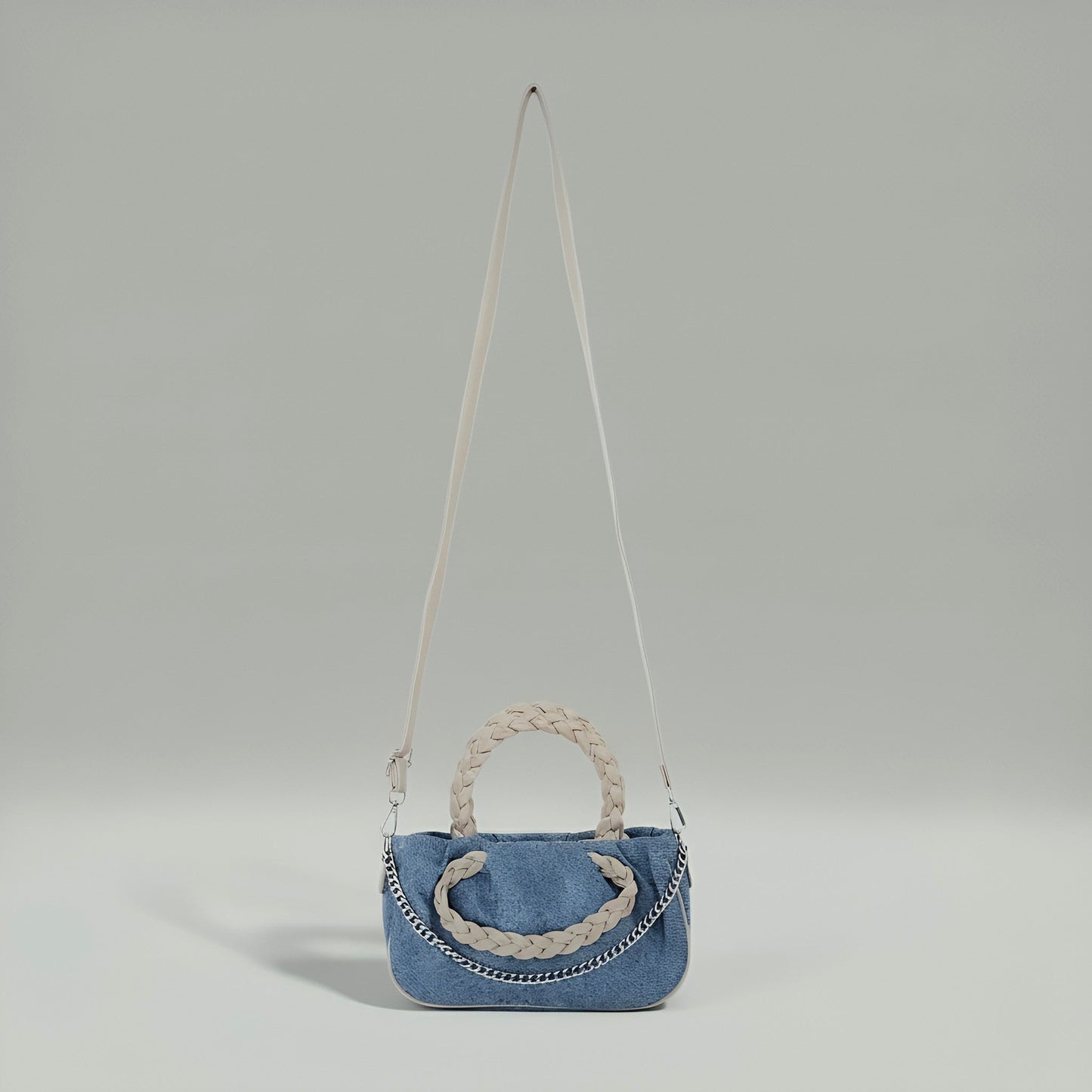 AVA - Denim crossbody chain detailed bag - Velora