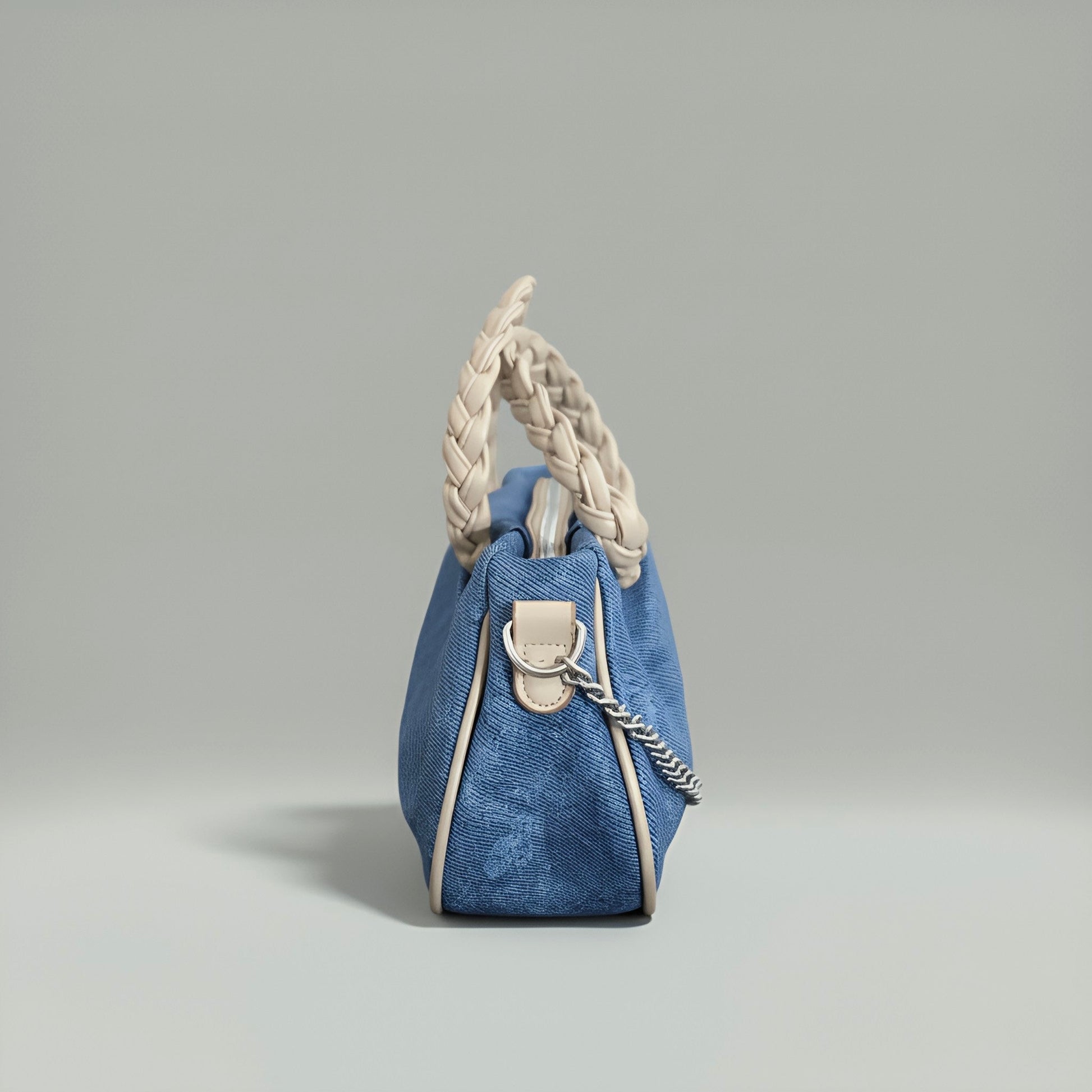 AVA - Denim crossbody chain detailed bag - Velora