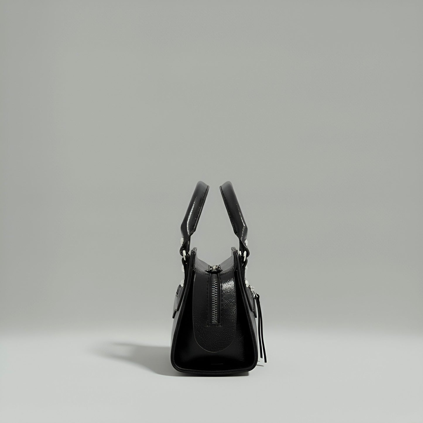 NOIR - Compact Vegan Leather Mini Canvas Bag - Velora