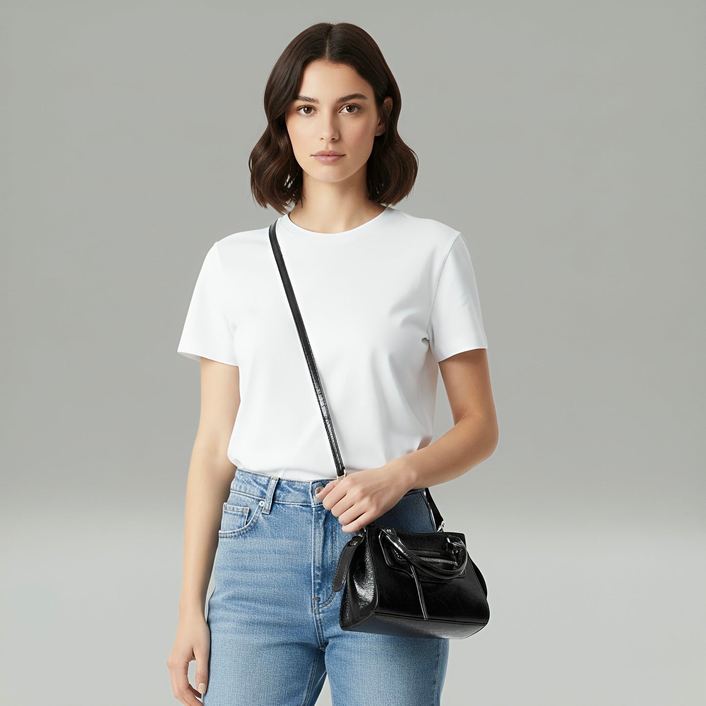 NOIR - Compact Vegan Leather Mini Canvas Bag rottaofficial