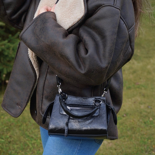 NOIR - Compact Vegan Leather Mini Canvas Bag rottaofficial
