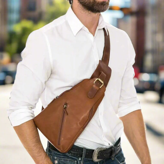 Premium Handcrafted Leather Sling Bag | Backpack | Crossbody Messenger Bag Boutique of Leathers/Open Road