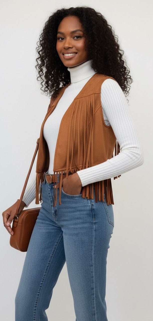 Suede Fringe Vest