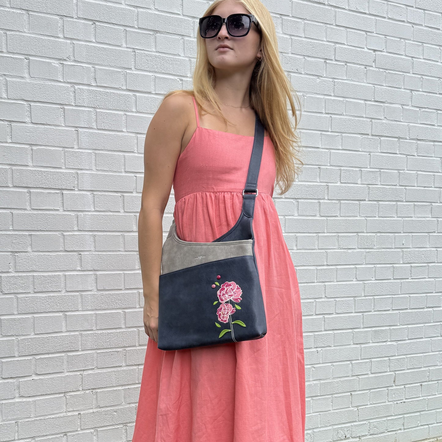 Peony Messenger Crossbody Bag