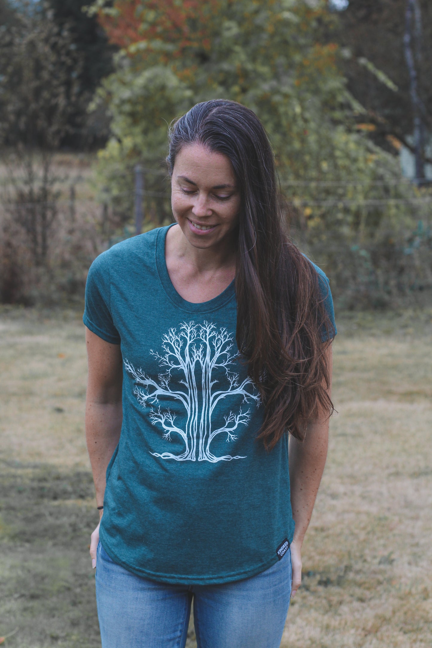 TREE - Womens Eco Tee - Heather Green