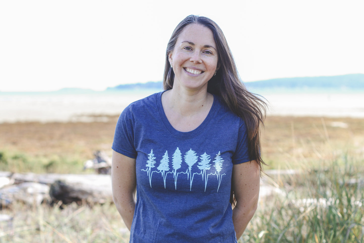 TREELINE - Women's Eco Tee - Heather Navy
