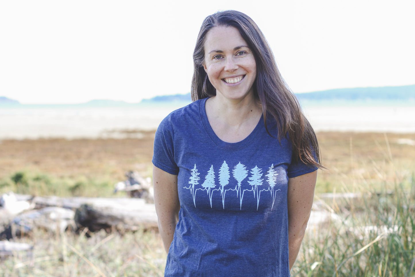 TREELINE - Women's Eco Tee - Heather Navy