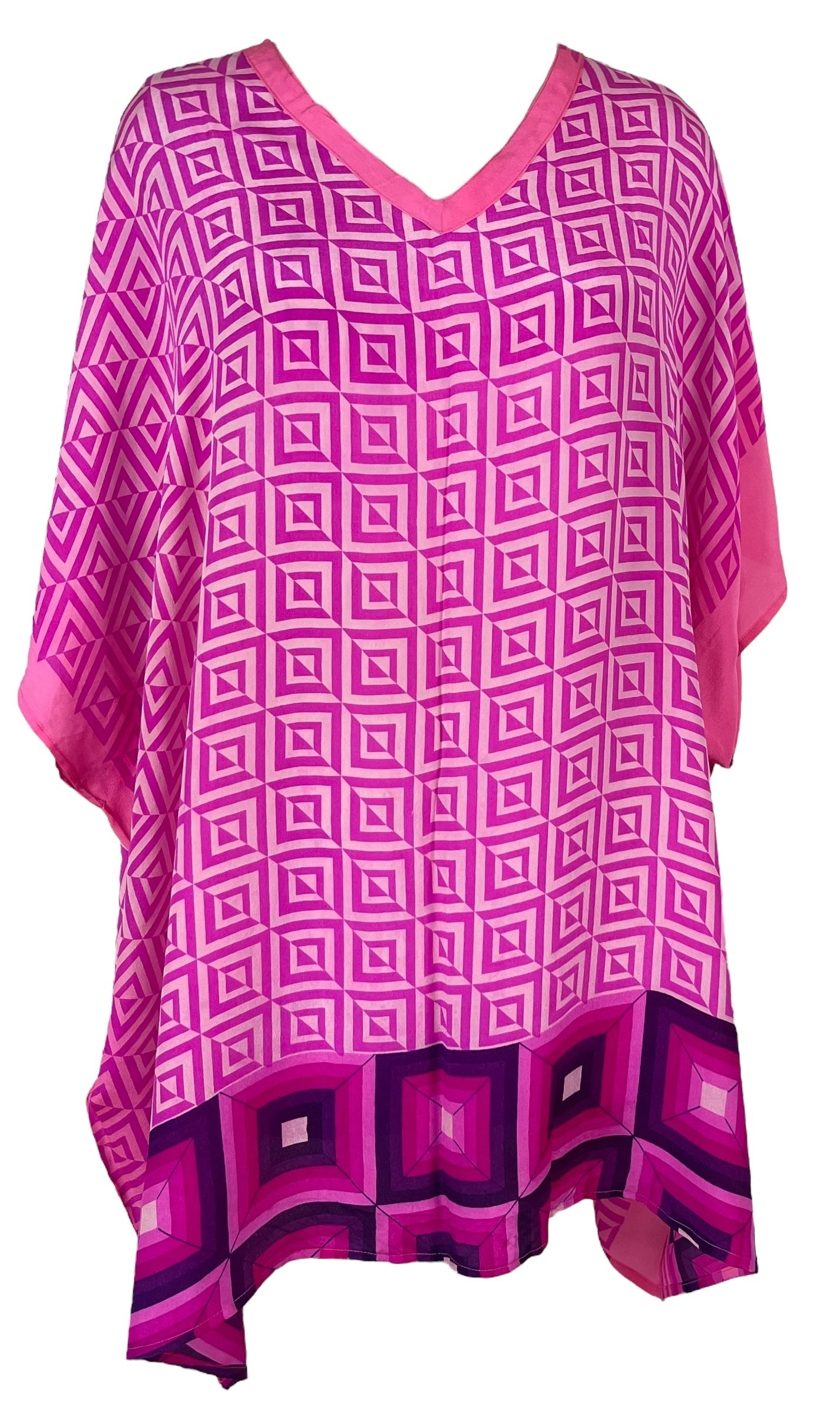 PRC6416 Avatar Pure Silk Short Kaftan Tunic without Slits - Velora