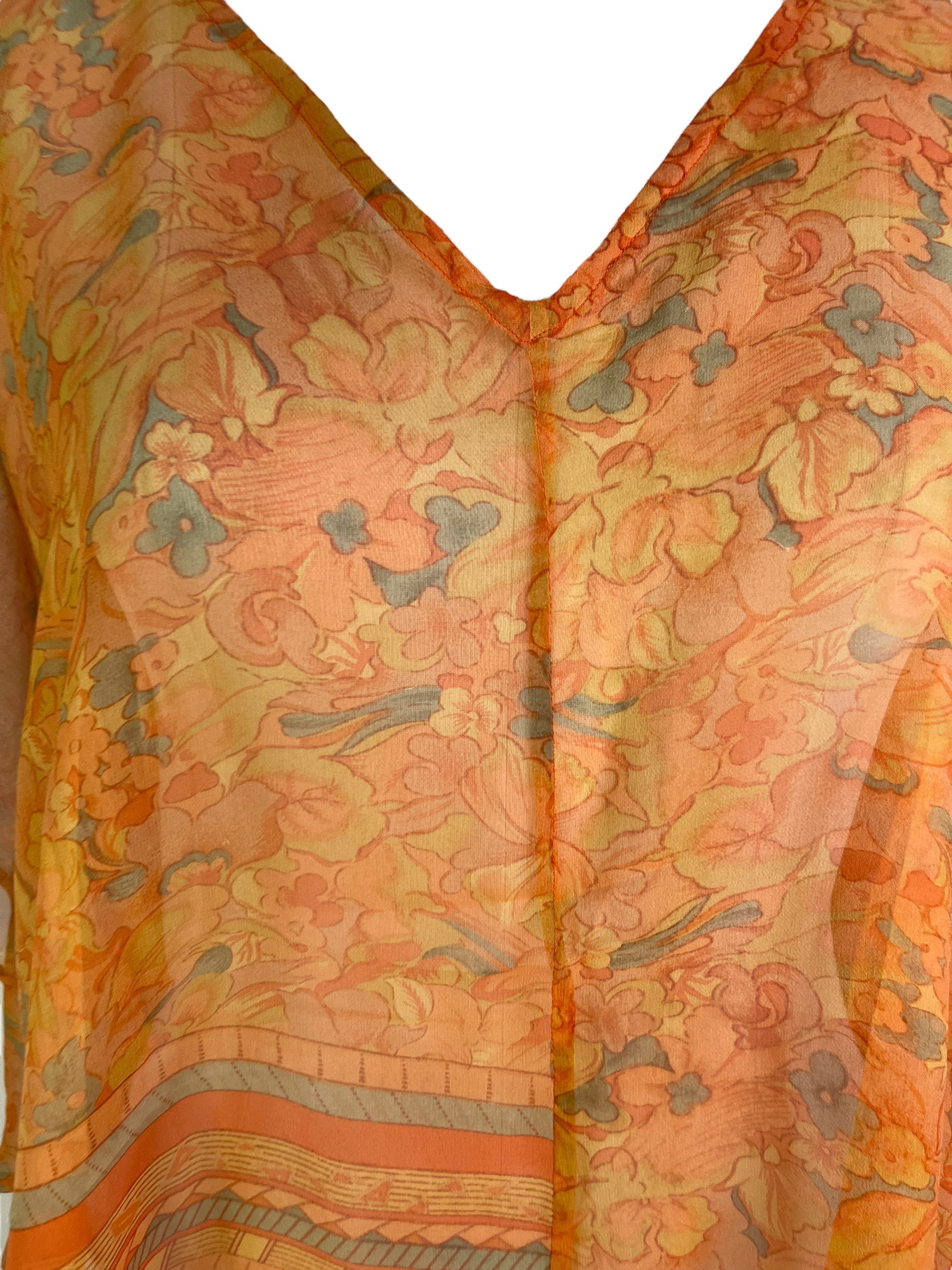 PRG6525 Sheer Avatar Pure Silk Waterfall Top - Velora