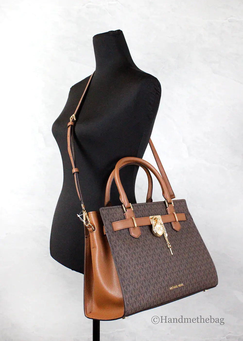Michael Kors Hamilton PVC Brown Crossbody Satchel