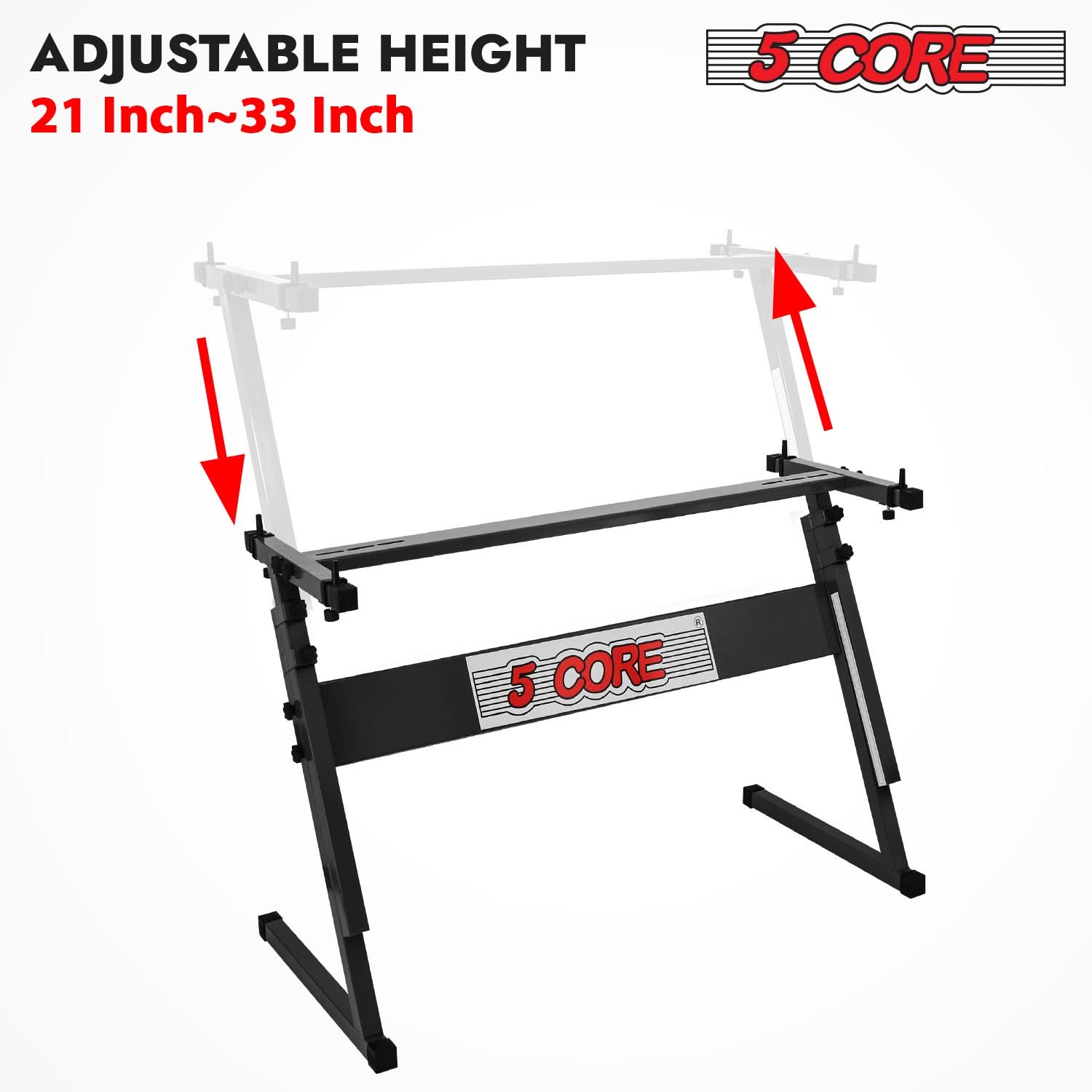 5 Core Keyboard Stand Z Style Height Adjustable Sturdy Piano Riser Lift Holder Stands - Velora