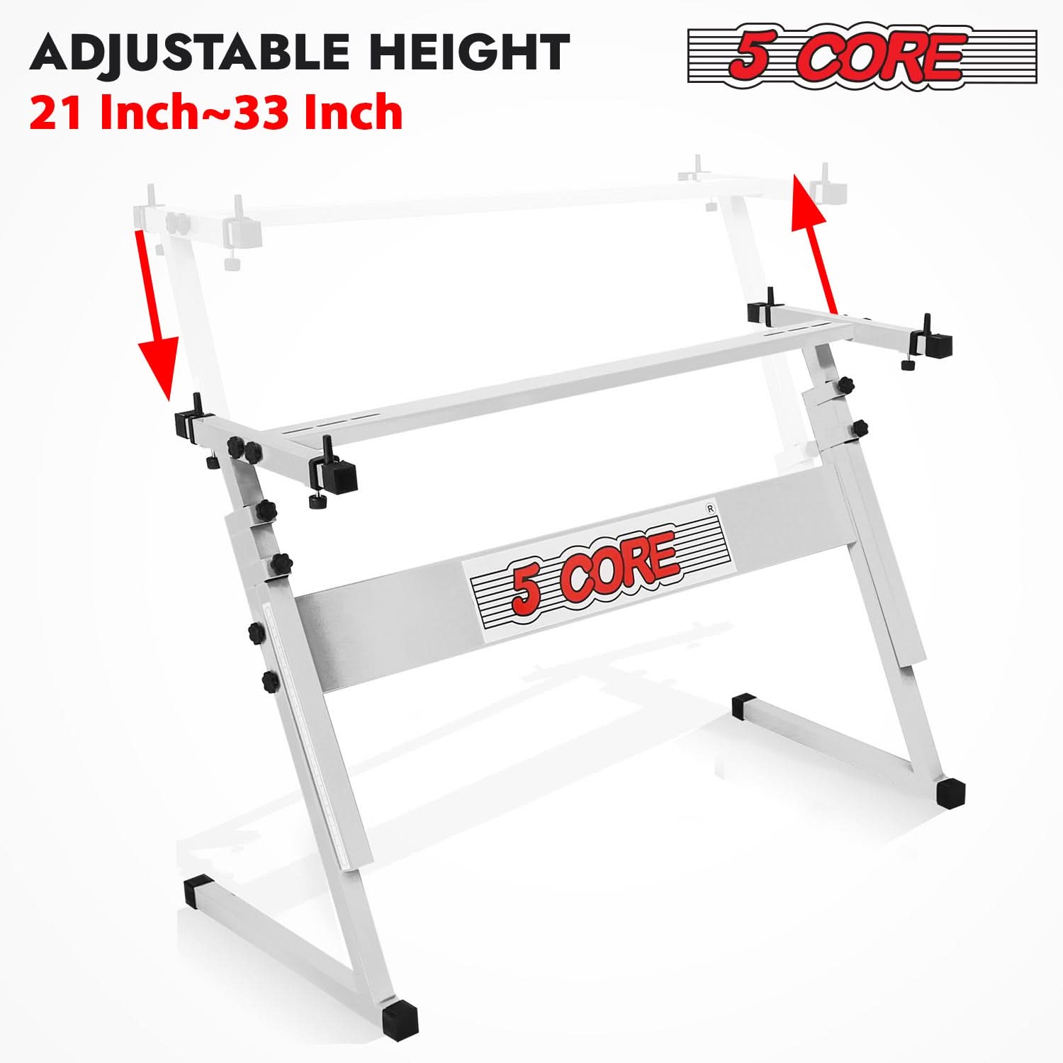 5 Core Keyboard Stand Z Style Height Adjustable Sturdy Piano Riser Lift Holder Stands - Velora