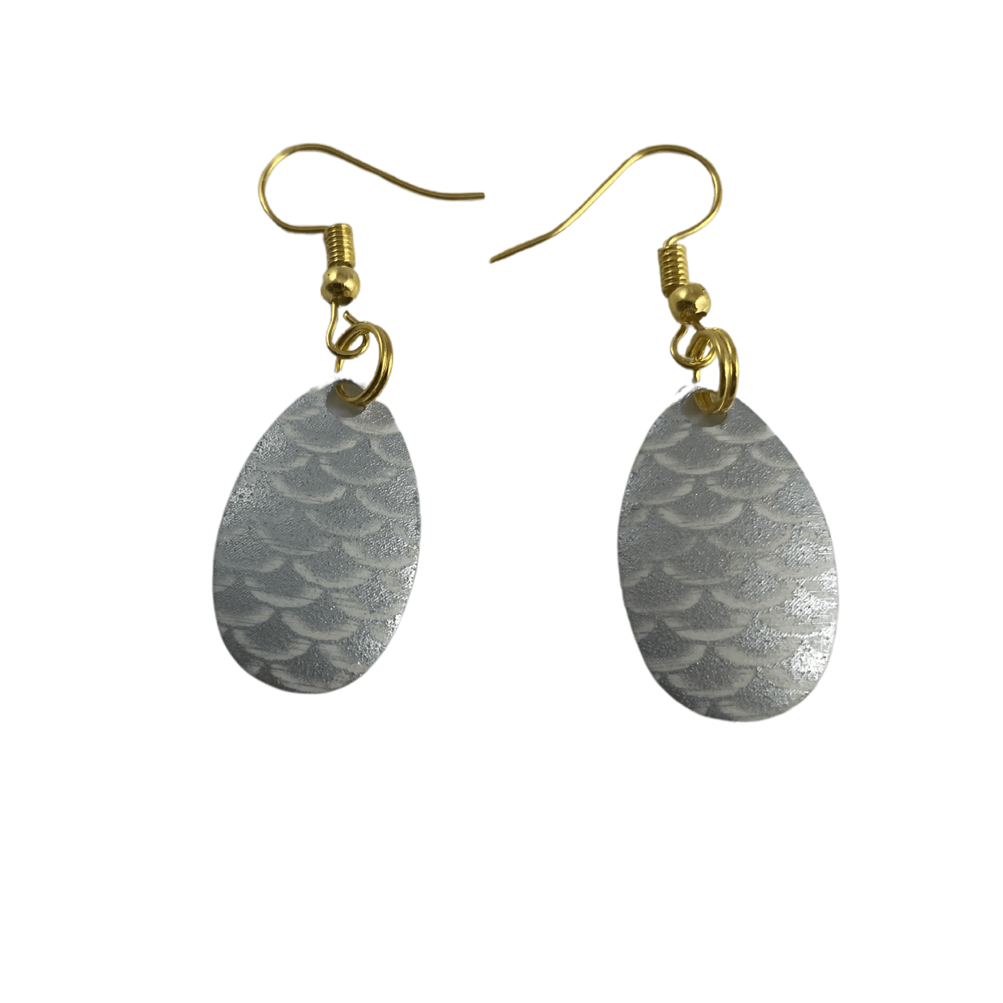 Indiana Glow Silver Scale Spinner Blade Earrings - Velora Luxury Fashion