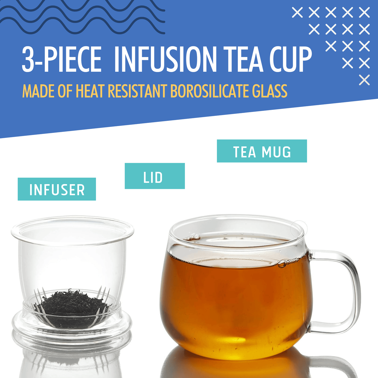 Infusion Glass Tea Cup with Infuser for Loose Tea - Velora Luxury Fashion