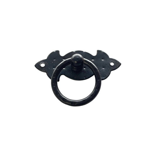 Iron Ring Puller On Plate, Black Forge, 2.6 in - Velora Luxury Fashion