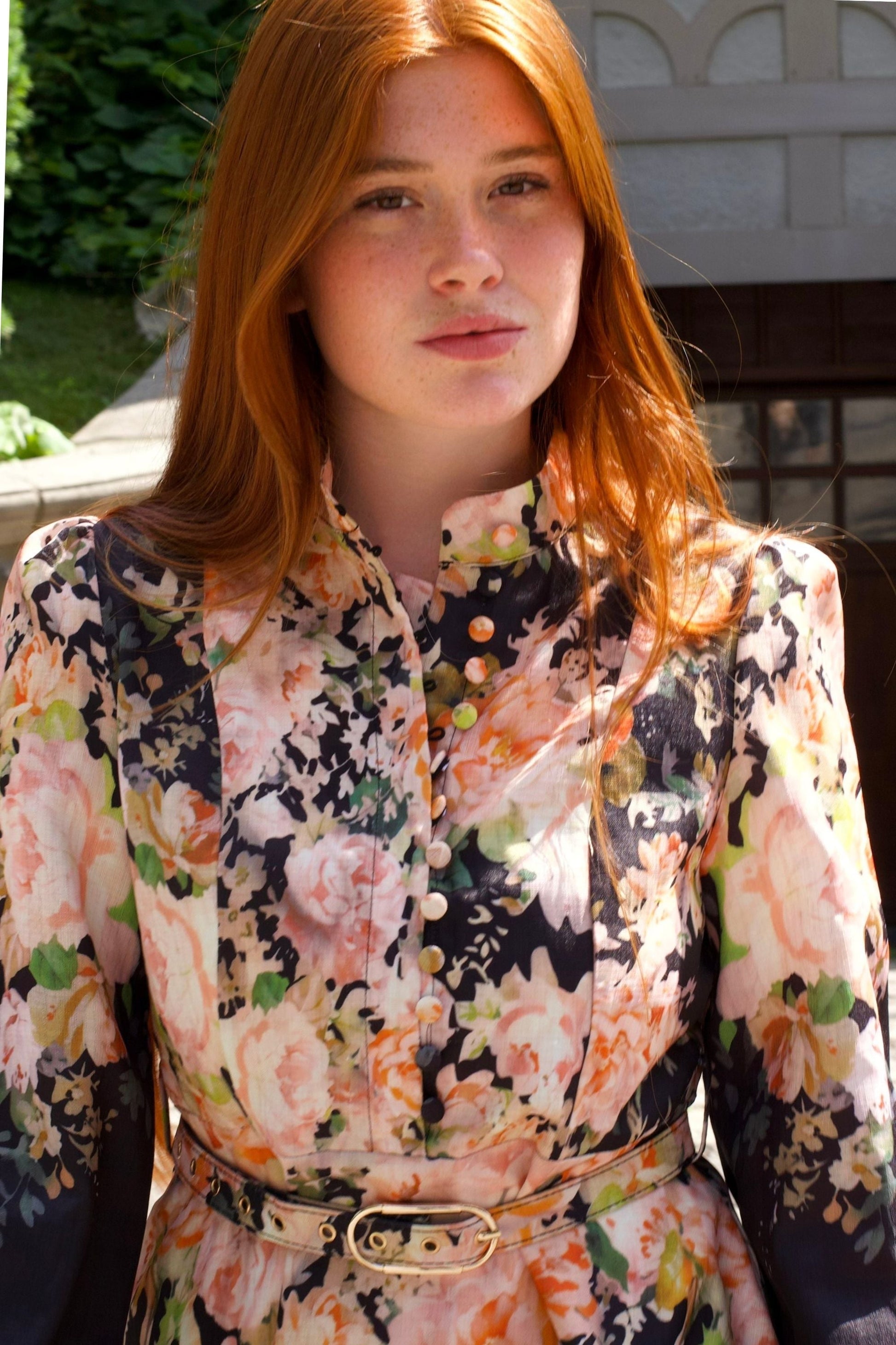 Isabella Floral A-Line Black Dress Vintage-Inspired Long Sleeve - Velora Luxury Fashion