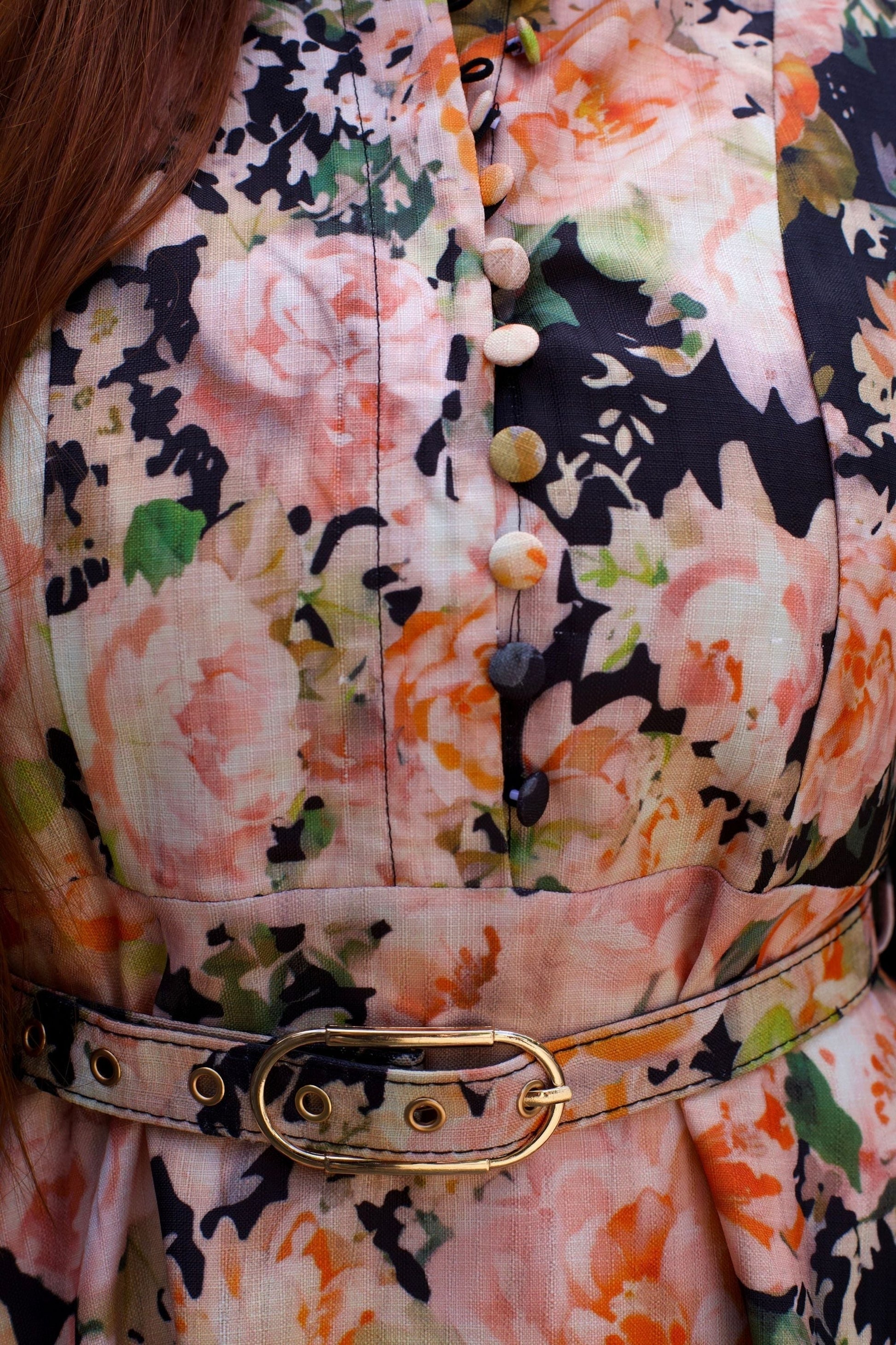 Isabella Floral A-Line Black Dress Vintage-Inspired Long Sleeve - Velora Luxury Fashion