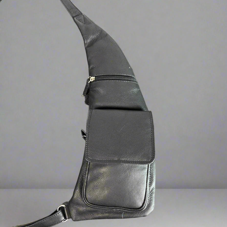 JBG International Leather Sling Body Bag. Premium Crossbody Bag for Modern Urban Carry - Velora Luxury Fashion