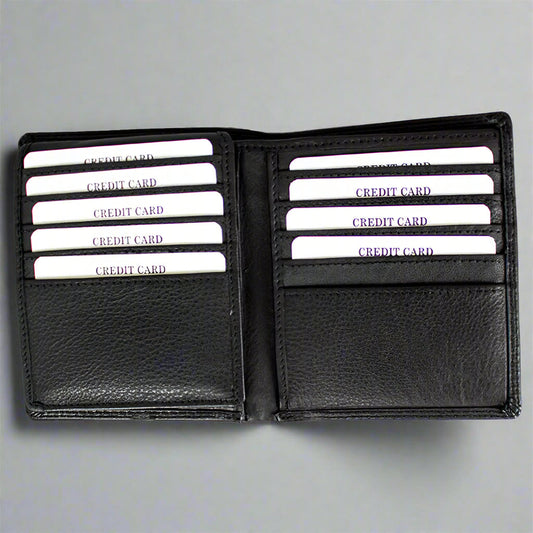 JBG International Men's Flip Up Wing Bifold Leather Wallet - Velora Luxury Fashion