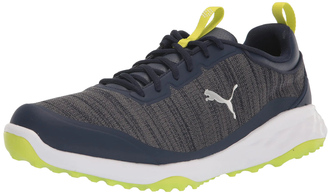 PUMA Fusion Pro Men's Golf Shoes - Peacoat/Silver/Lime, Size 9.5