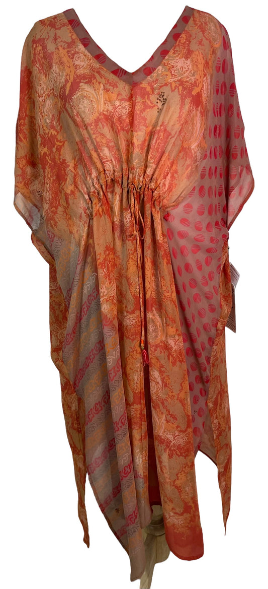 PRG6379 Sheer Avatar Pure Silk Maxi Kaftan - Velora