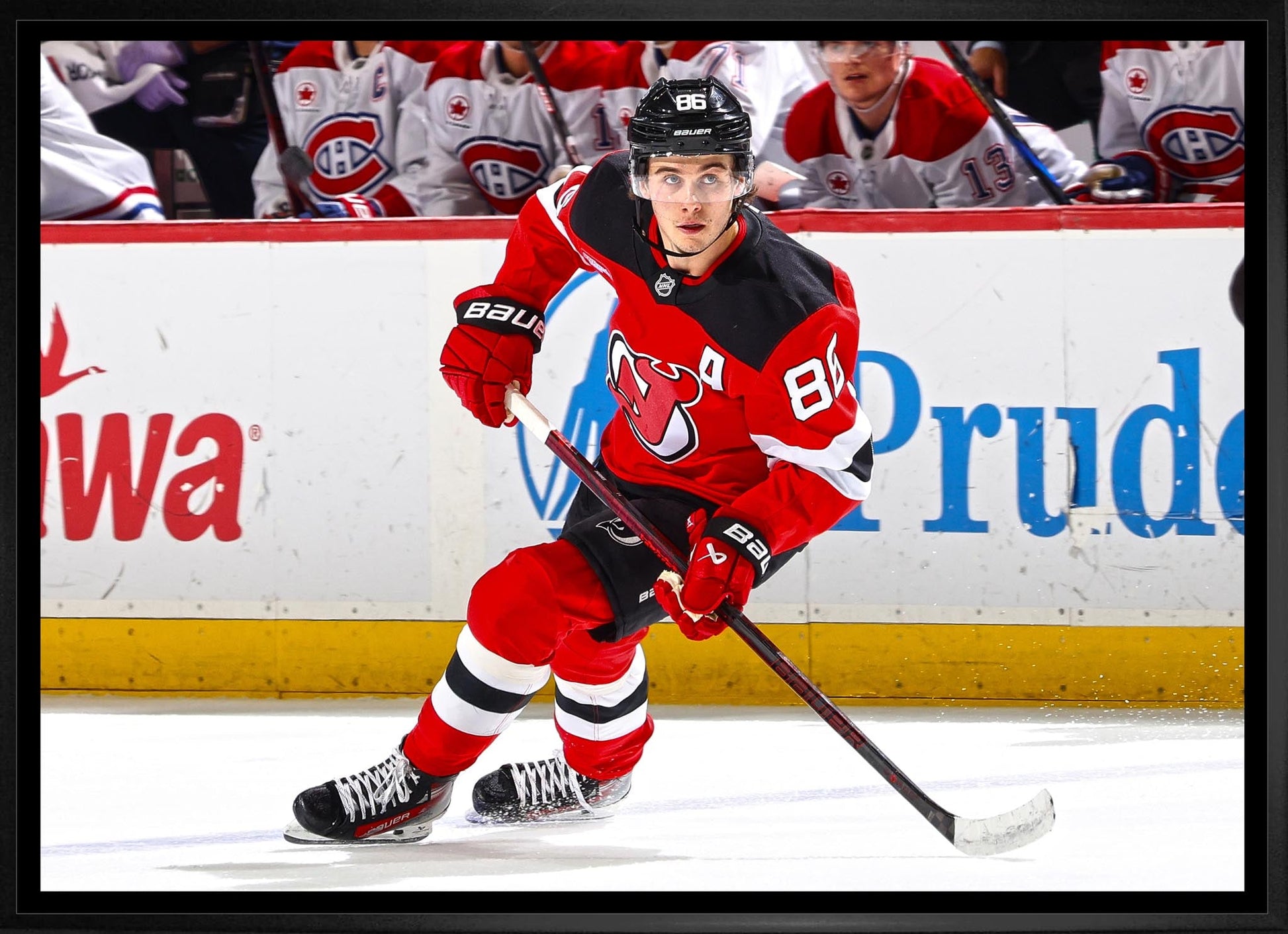 Jack Hughes 20x29 Framed Canvas New Jersey Devils - Velora Luxury Fashion