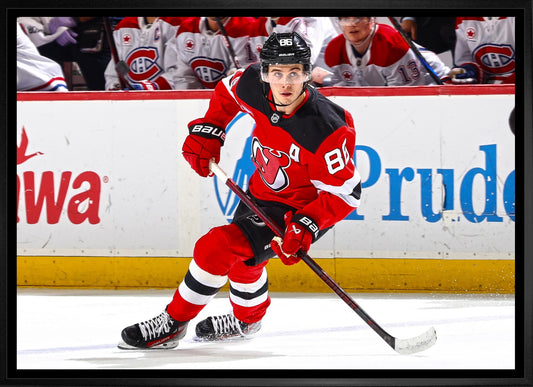 Jack Hughes 20x29 Framed Canvas New Jersey Devils - Velora Luxury Fashion