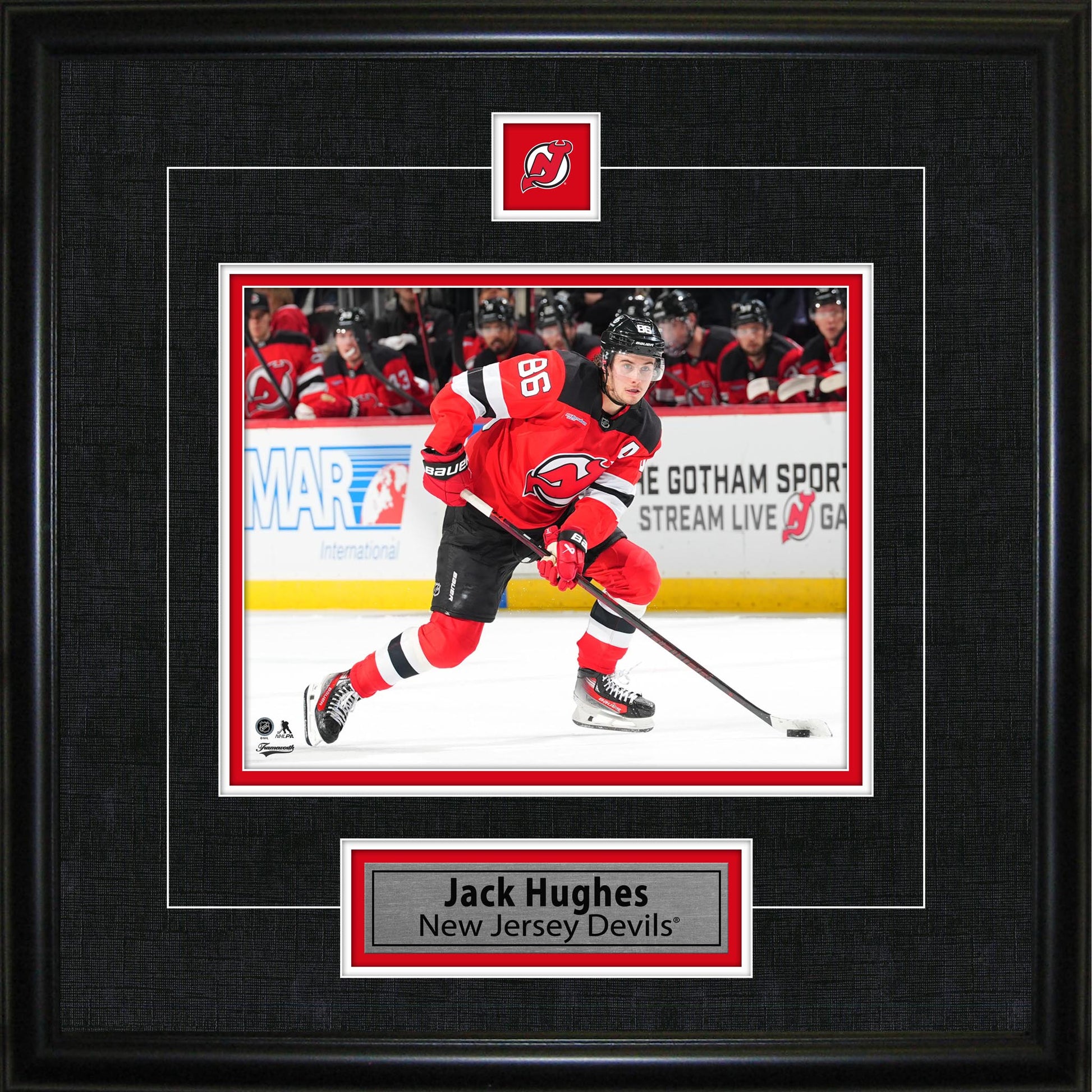 Jack Hughes Framed Pin & Plate New Jersey Devils - Velora Luxury Fashion