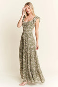 Jade By Jane Ruffle Sleeve Tiered Maxi Dress - Velora Luxury Fashion
