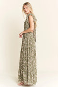 Jade By Jane Ruffle Sleeve Tiered Maxi Dress - Velora Luxury Fashion