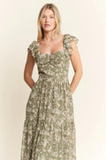 Jade By Jane Ruffle Sleeve Tiered Maxi Dress - Velora Luxury Fashion