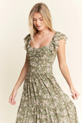 Jade By Jane Ruffle Sleeve Tiered Maxi Dress - Velora Luxury Fashion