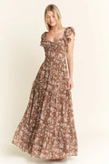 Jade By Jane Ruffle Sleeve Tiered Maxi Dress - Velora Luxury Fashion