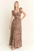 Jade By Jane Ruffle Sleeve Tiered Maxi Dress - Velora Luxury Fashion
