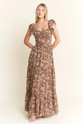 Jade By Jane Ruffle Sleeve Tiered Maxi Dress - Velora Luxury Fashion