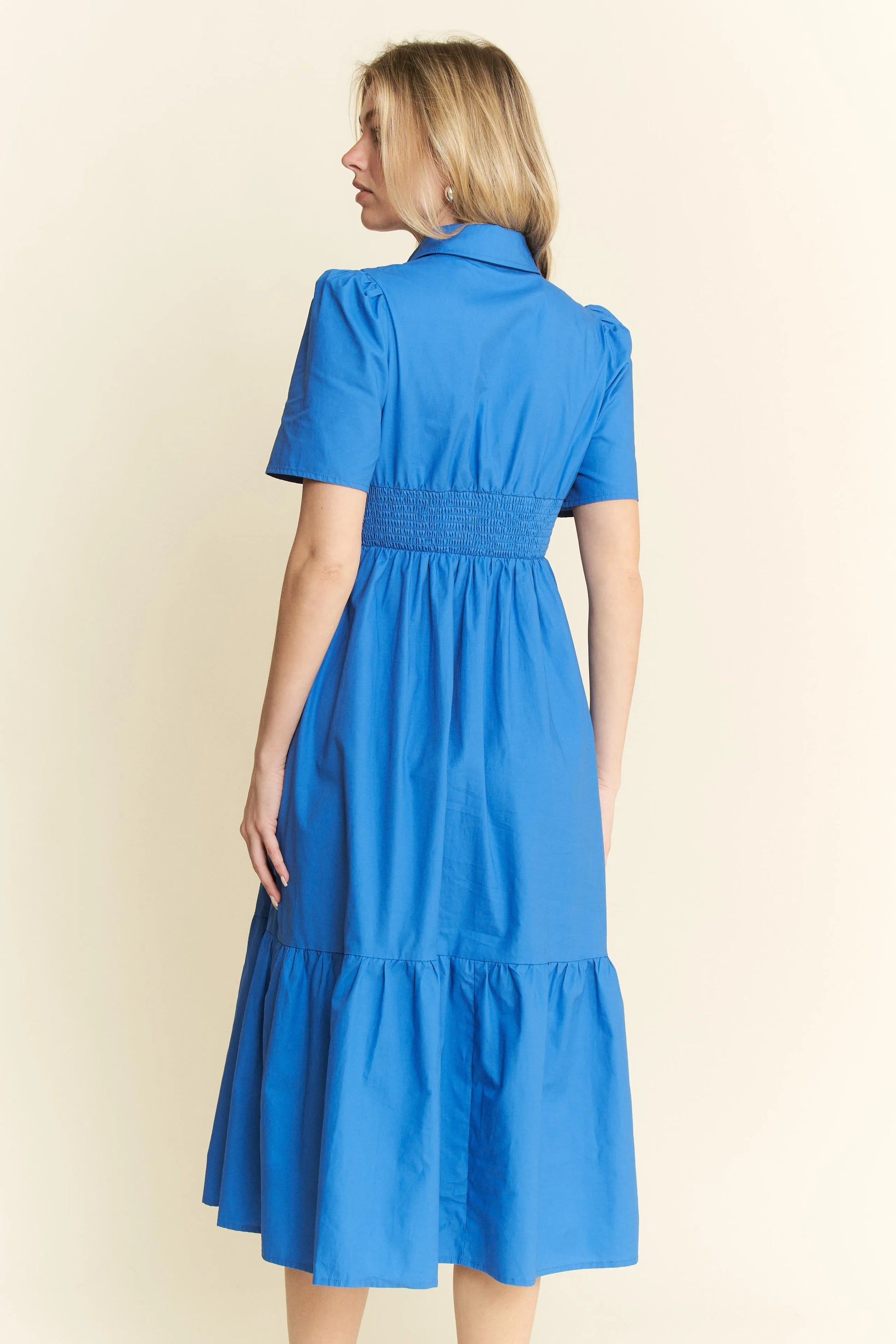 Jade By Jane Short Sleeve Button Down Midi Dress - Velora Luxury Fashion