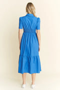 Jade By Jane Short Sleeve Button Down Midi Dress - Velora Luxury Fashion