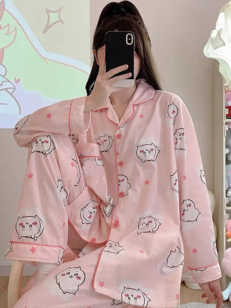 Japanese Sweet Cartoon Long Sleeved Pajamas For Women EX-STOCK Canada